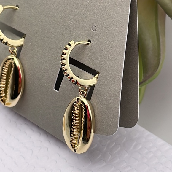 Earrings Gold Plated 18K Huggies Modern Fashion Woman’s Girl’s - Picture 6 of 12